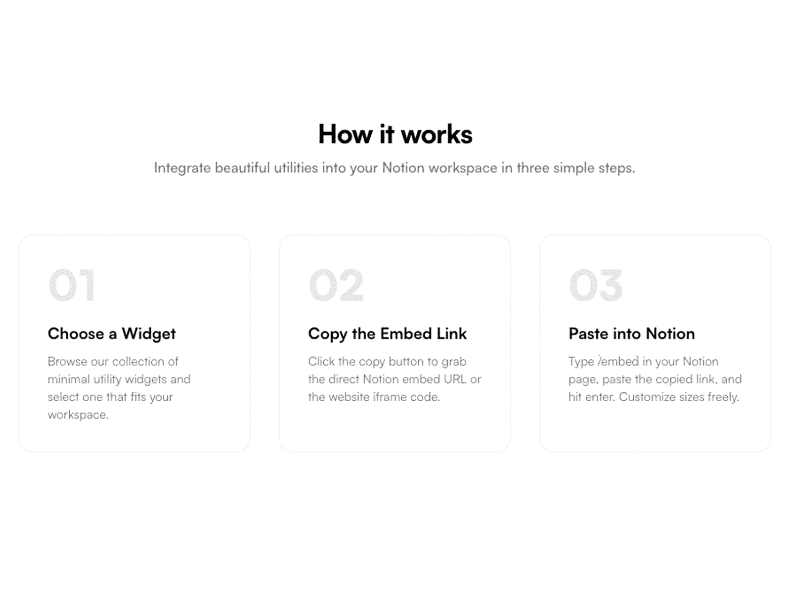 Steps to embed a free Notion widget using the Notion Embed block